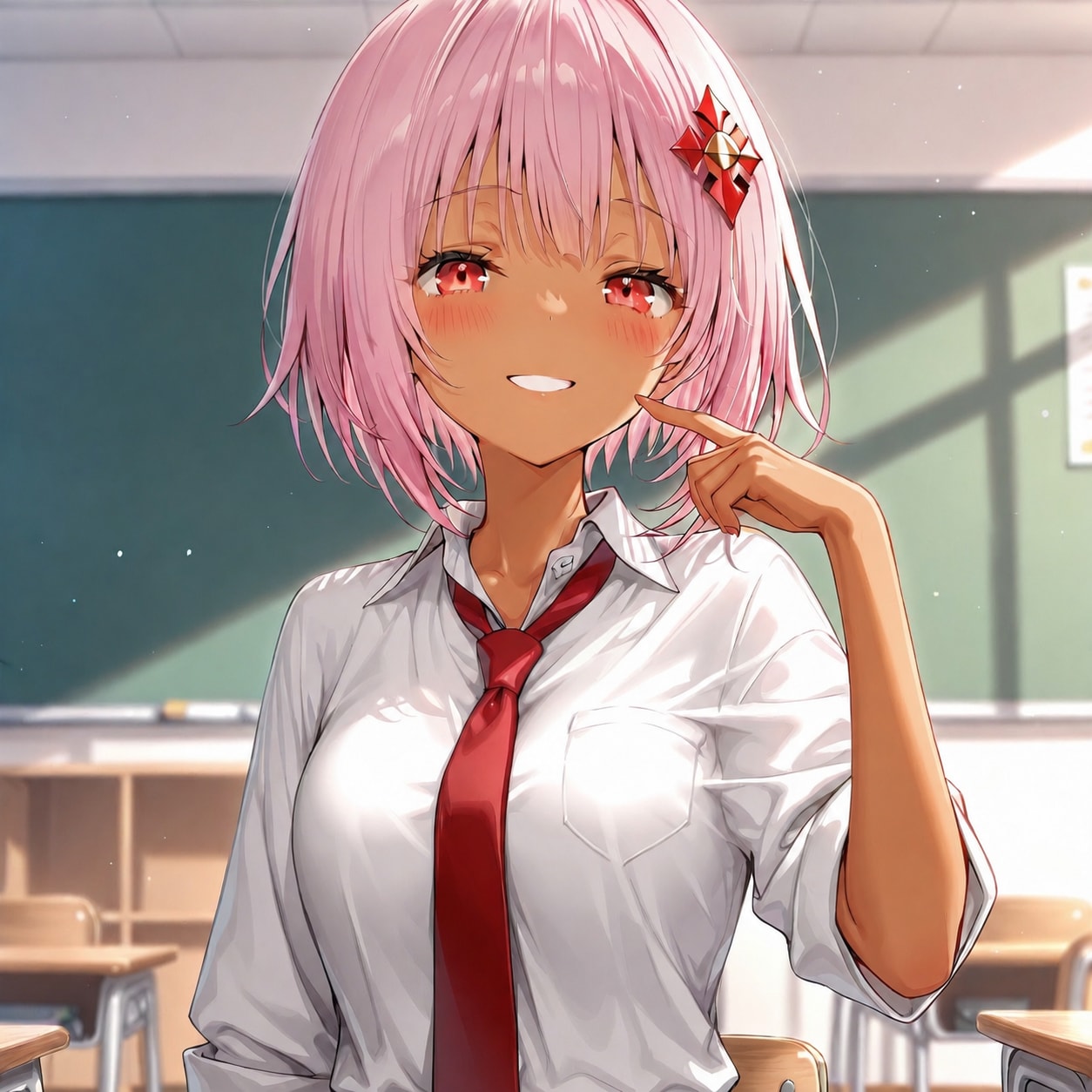 やっほ〜、似合ってる〜？