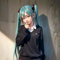 初音ミクです。012_ミニスカセーター制服 10枚目