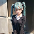 初音ミクです。012_ミニスカセーター制服 2枚目