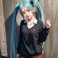 初音ミクです。012_ミニスカセーター制服 12枚目