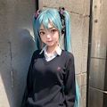 初音ミクです。012_ミニスカセーター制服 3枚目