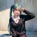 初音ミクです。012_ミニスカセーター制服 6枚目
