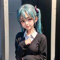 初音ミクです。012_ミニスカセーター制服 5枚目