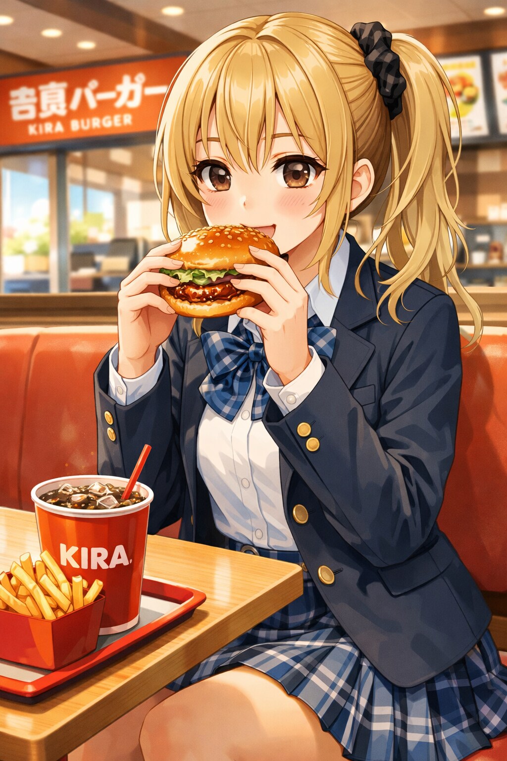 ハンバーガーパクパク♪ | の人気AIイラスト・グラビア