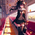 列車の旅に出た、黒髪ツインテール少女など＊(5枚) 5枚目