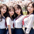 セーラー服で花見02 2枚目