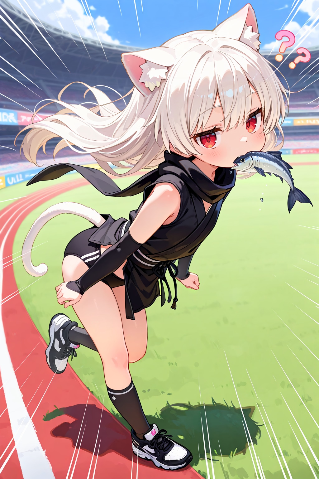 任務中に陸上競技場に紛れ込んでしまった忍ルマ