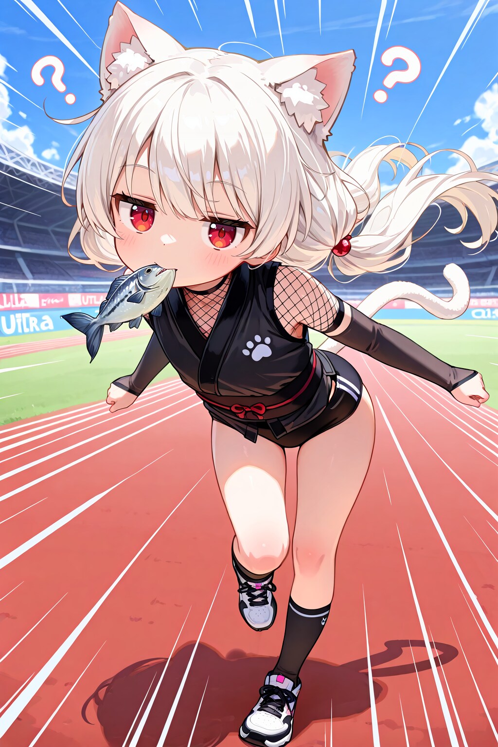 任務中に陸上競技場に紛れ込んでしまった忍ルマ