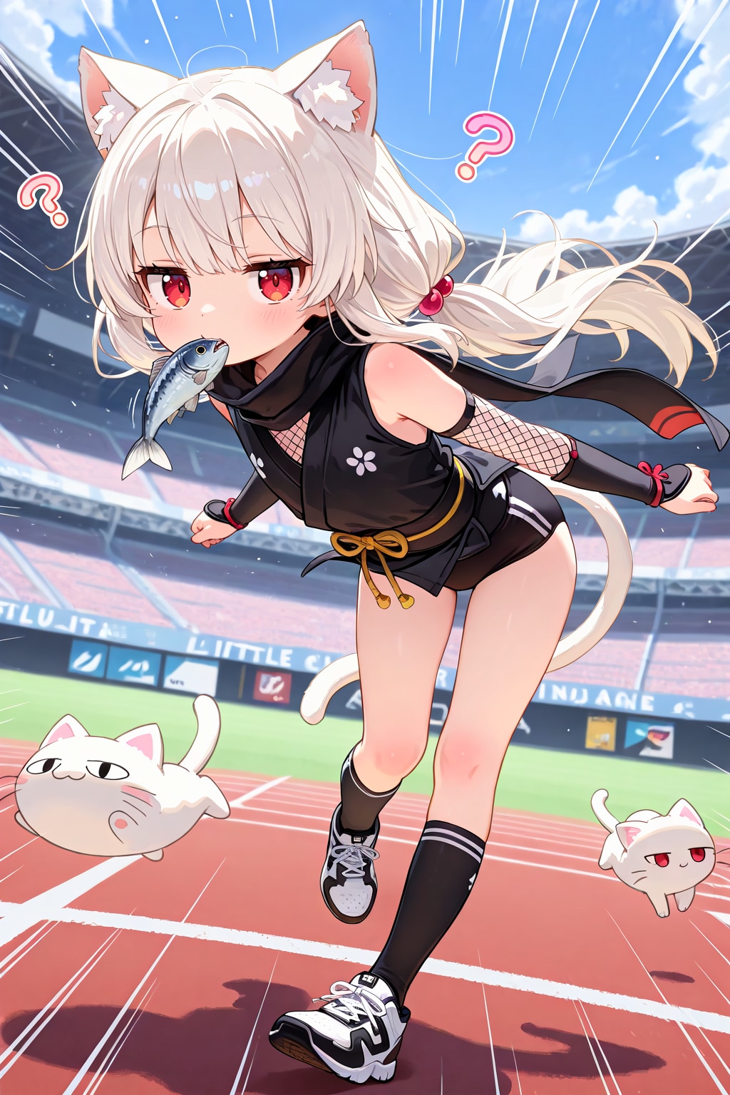 任務中に陸上競技場に紛れ込んでしまった忍ルマ