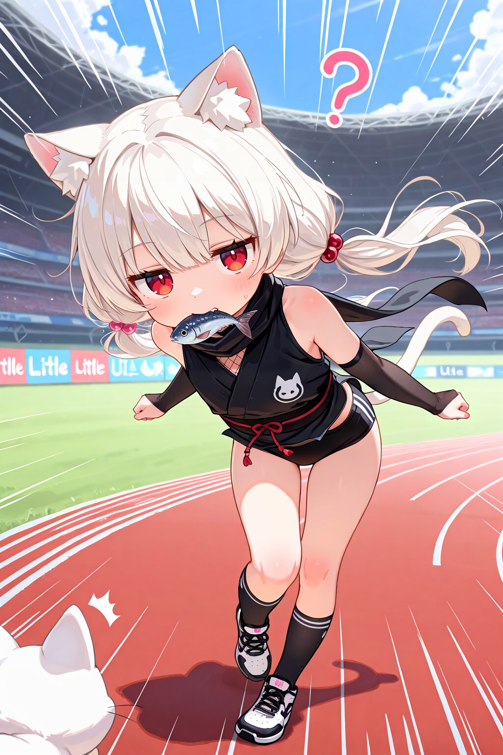 任務中に陸上競技場に紛れ込んでしまった忍ルマ