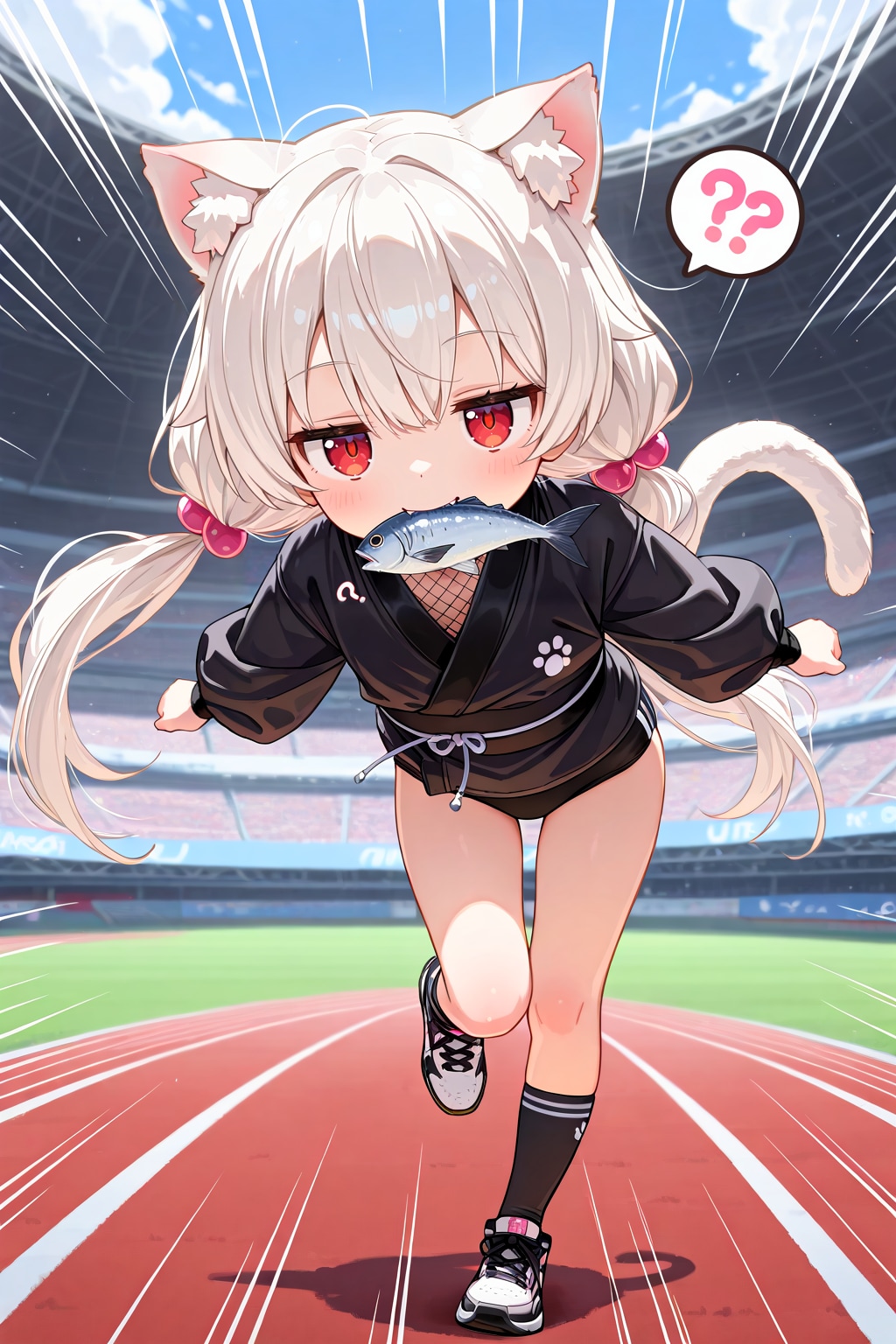 任務中に陸上競技場に紛れ込んでしまった忍ルマ