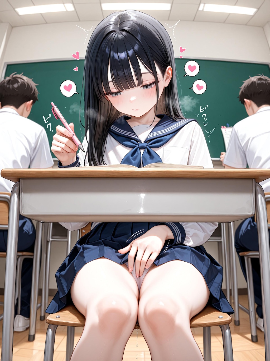 教室でしちゃダメなのに…