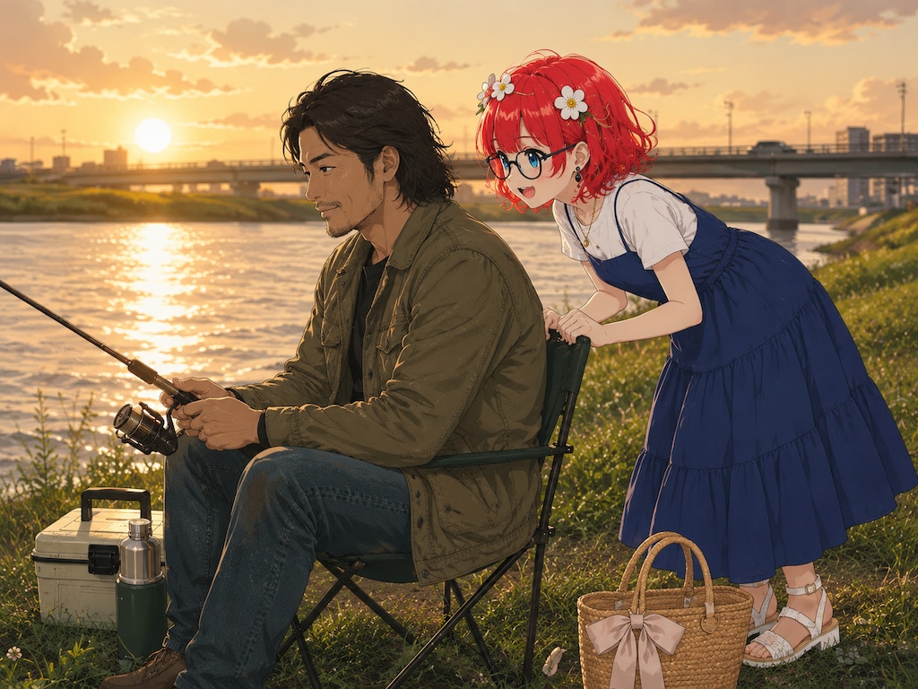 「まだかな？」夕暮れの釣り時間