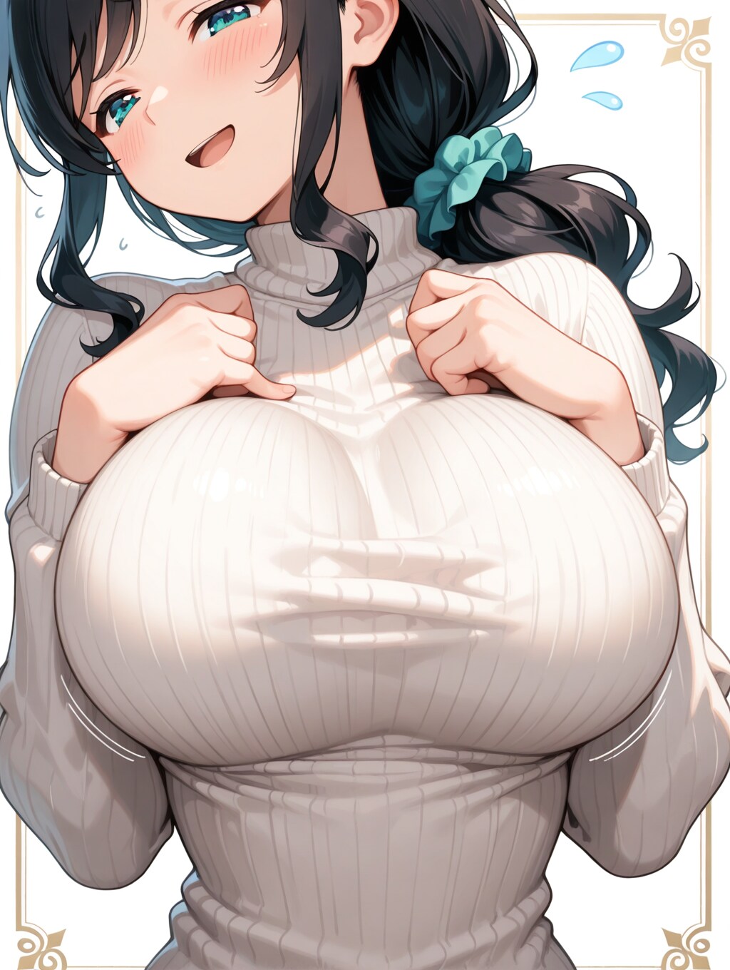 縦リブセーター