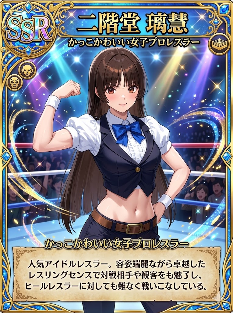 かっこかわいい女子プロレスラー二階堂璃慧のSSRカード
