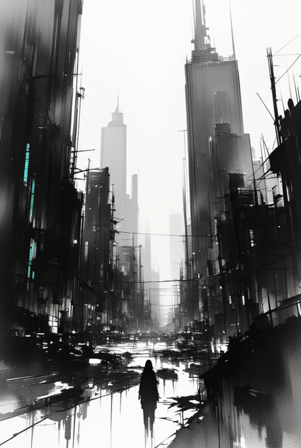 水墨画風サイバーパンク