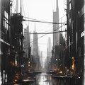 水墨画風サイバーパンク 6枚目