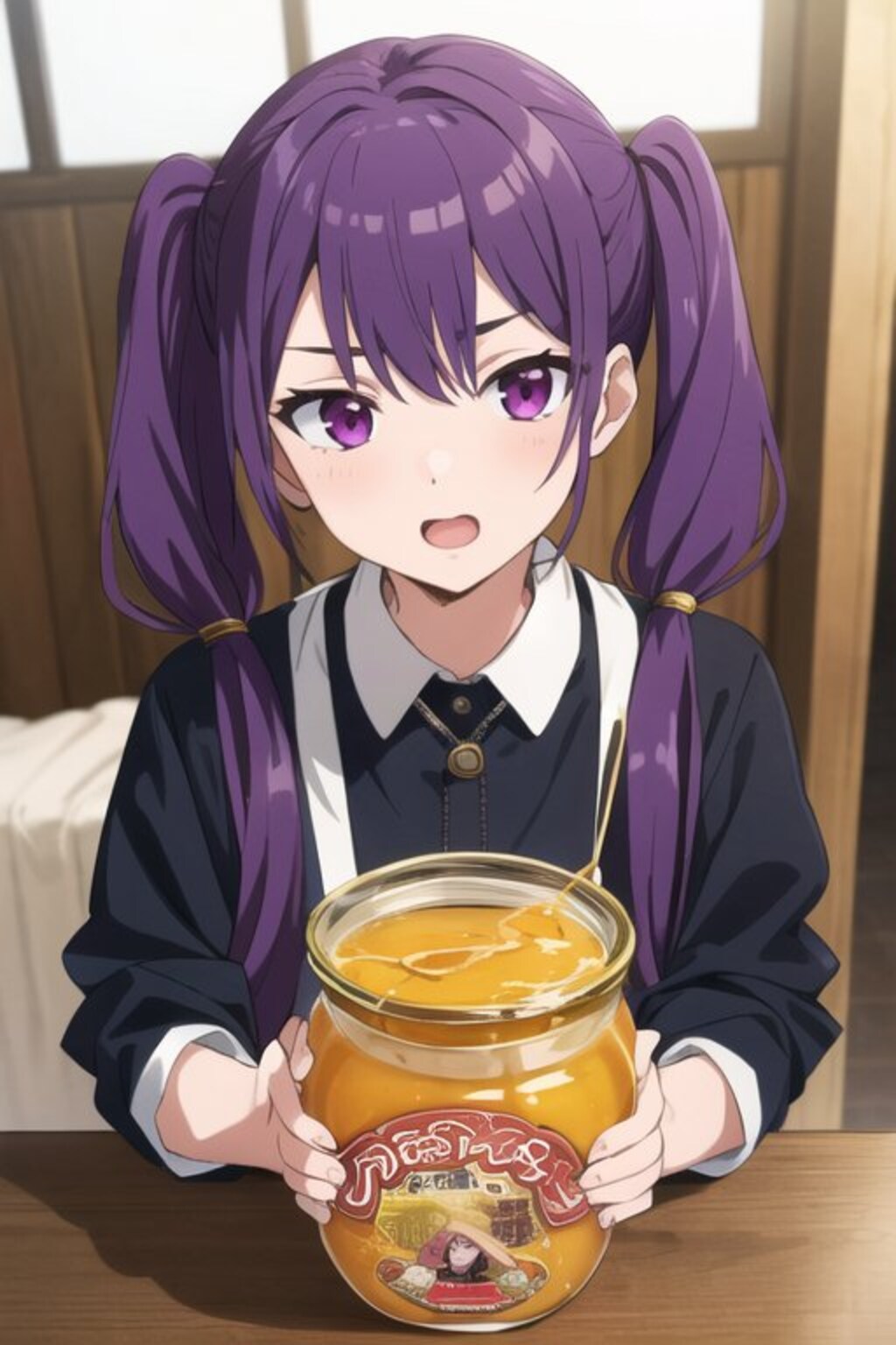 蜂蜜を嬉しがり