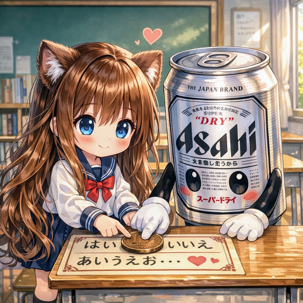 こっくりさんをする小さな女の子