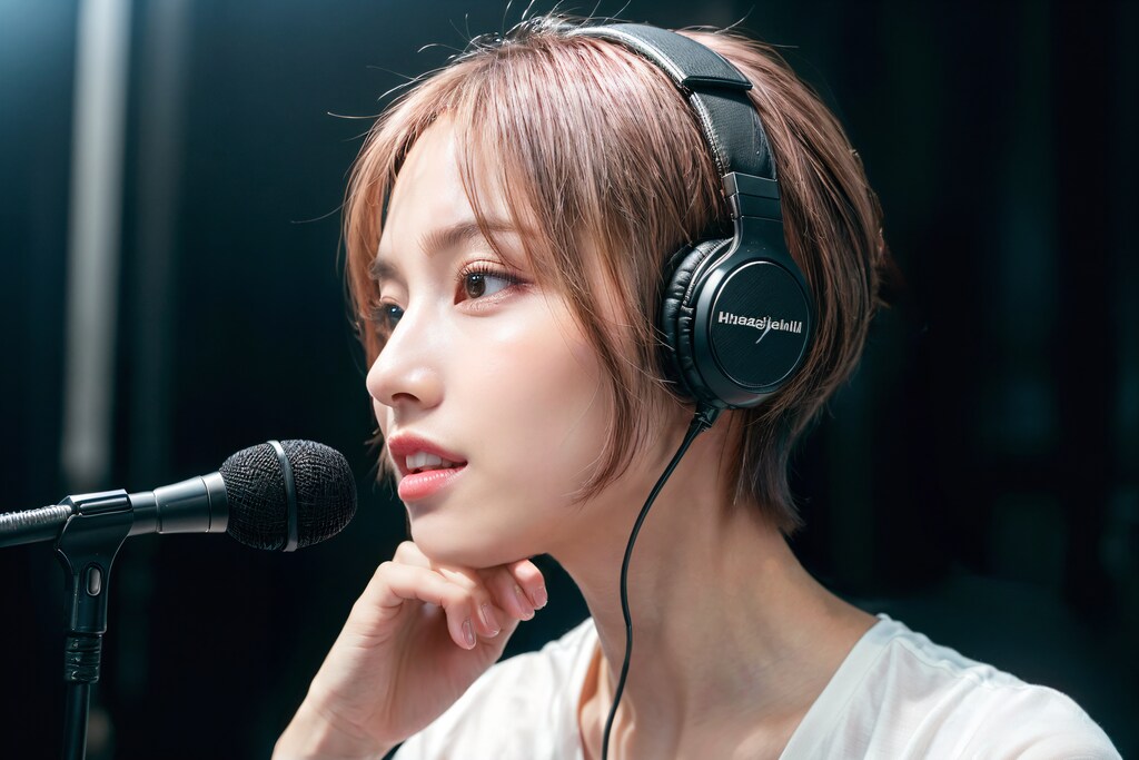 20240615 ヘッドフォン+横顔美人な女子大生シンガー