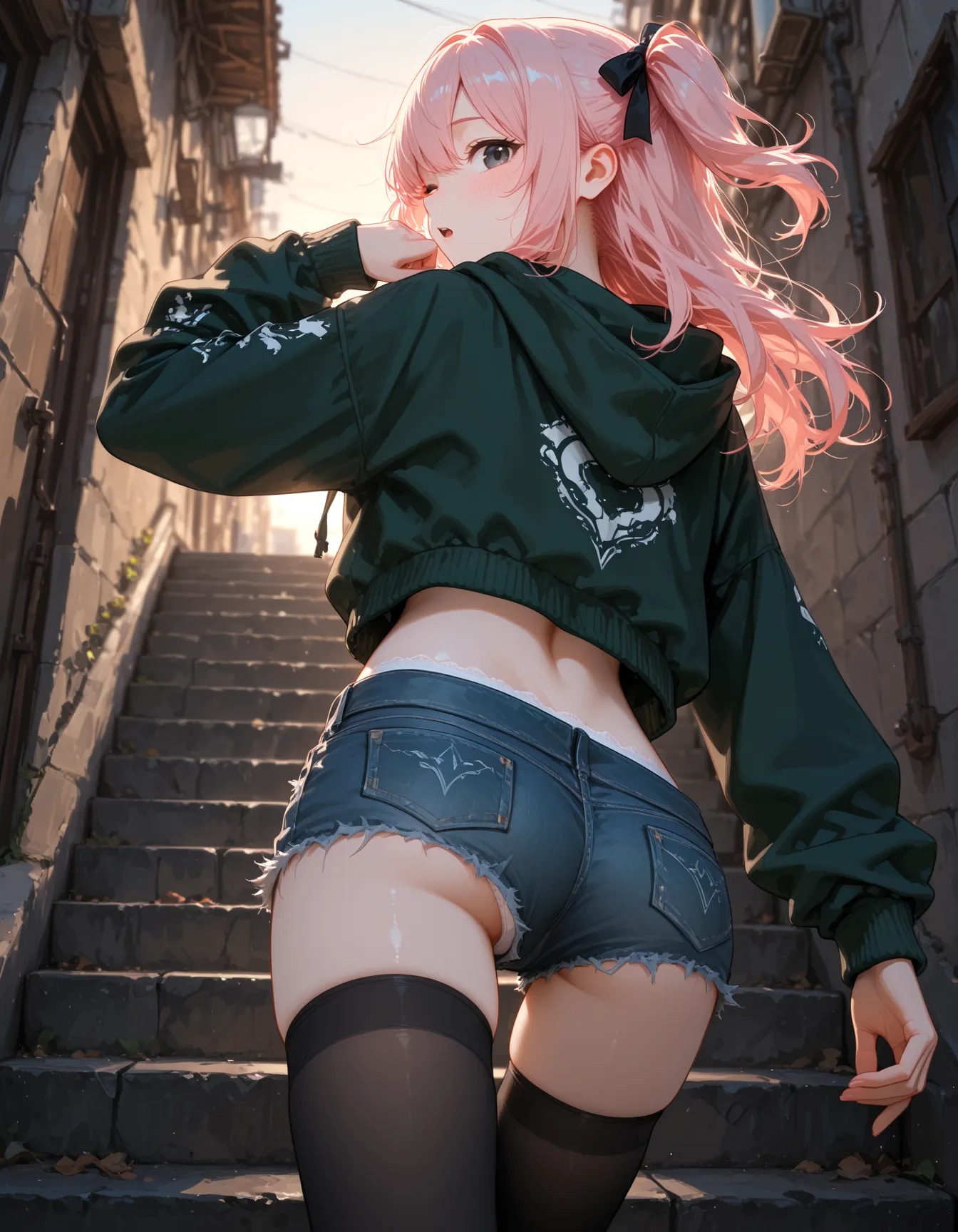 階段少女