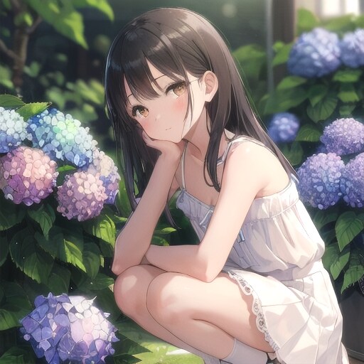 紫陽花と女の子②