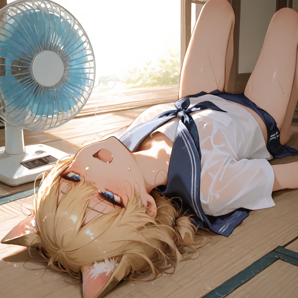 猫娘とでれ助（猫）