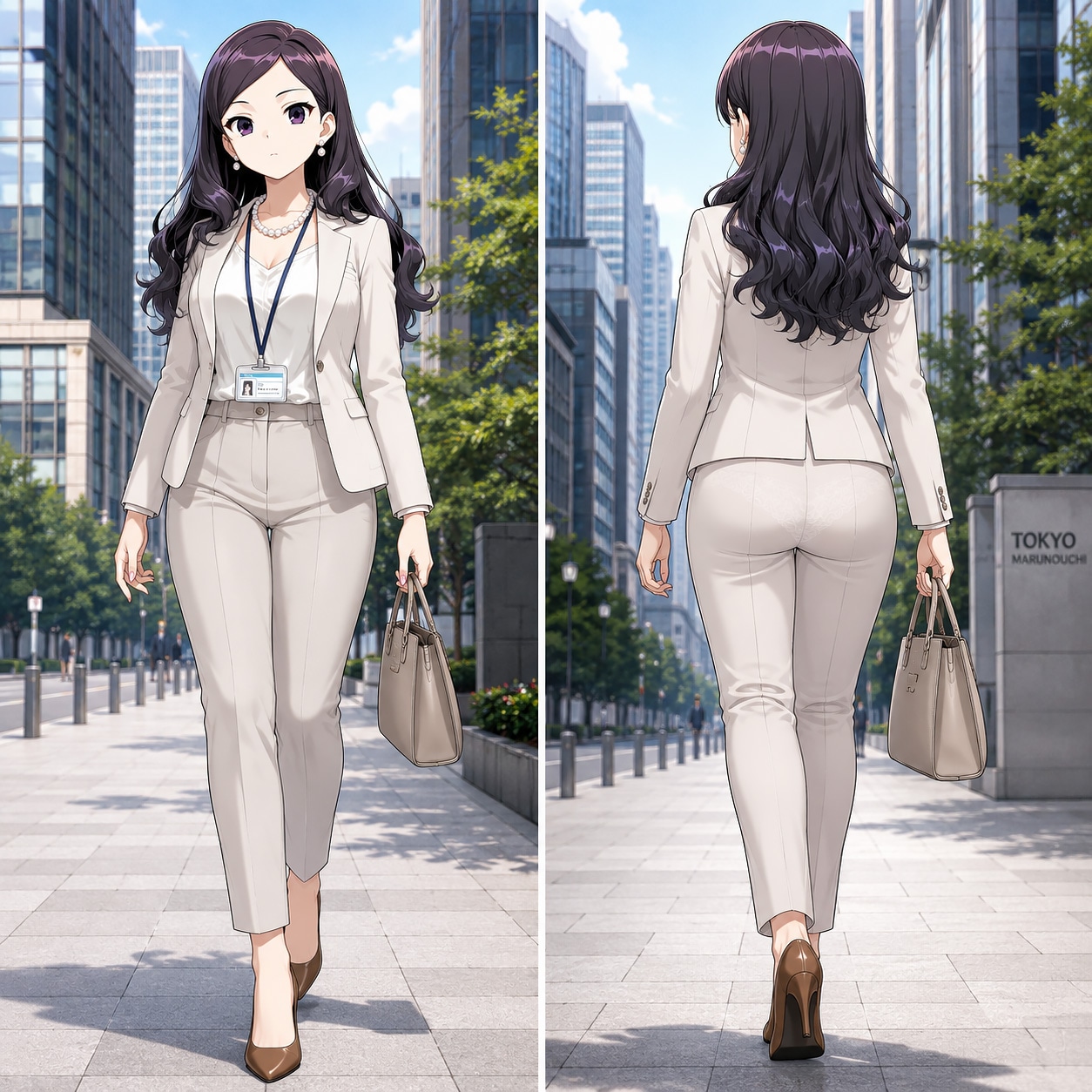 パンツスーツ娘