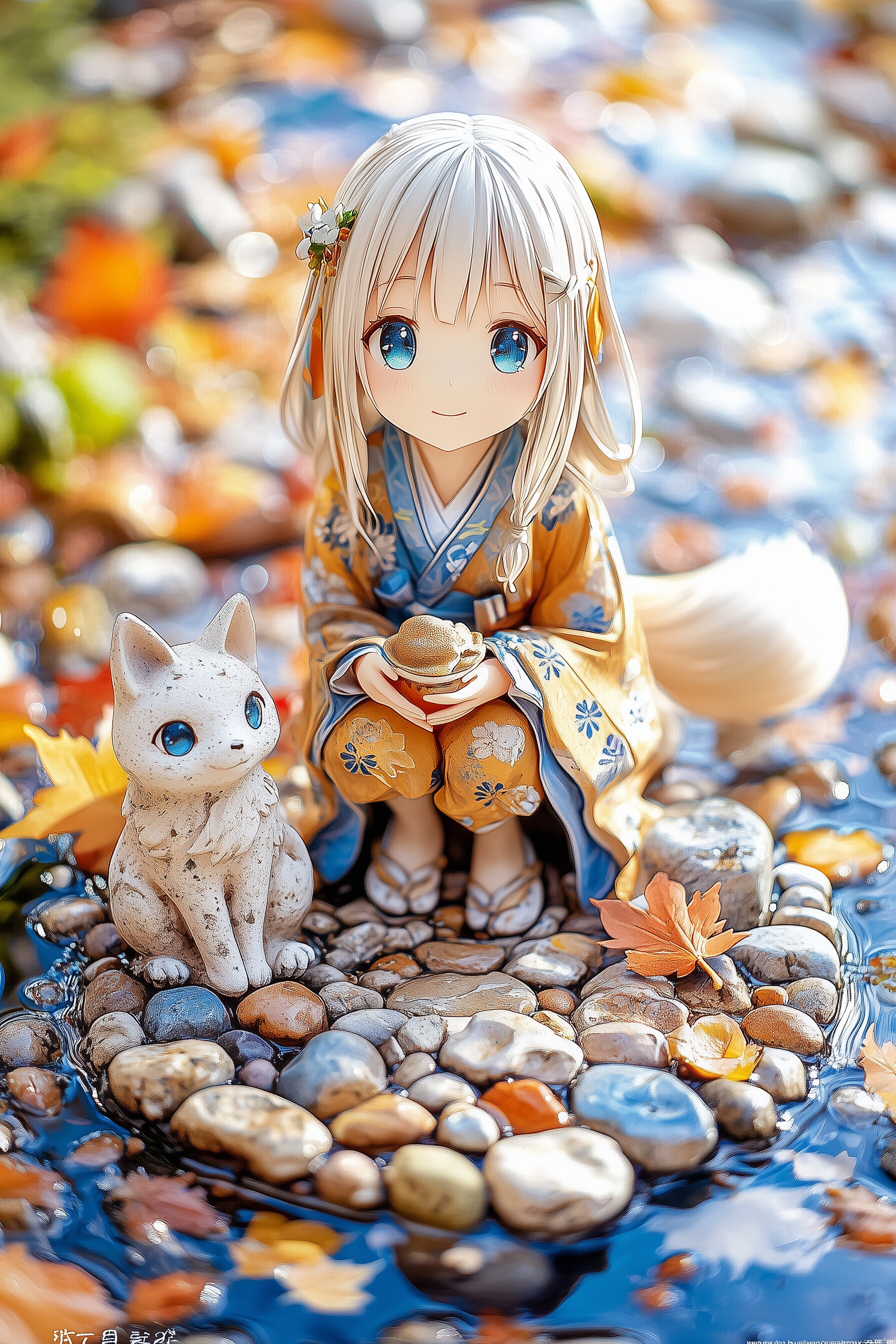 守り狐と秋色の少女 | の人気AIイラスト・グラビア