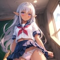 エルフちゃんの従姉妹、ダークエルフちゃんのパンチラ 4枚目