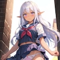 エルフちゃんの従姉妹、ダークエルフちゃんのパンチラ 2枚目
