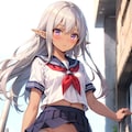 エルフちゃんの従姉妹、ダークエルフちゃんのパンチラ 3枚目