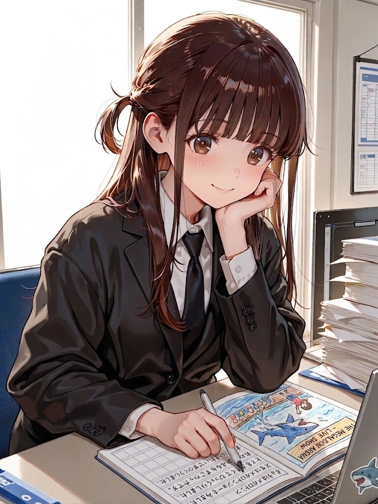 従姉妹ちゃん（仮）、夏休みの絵日記を描く！ | の人気AIイラスト・グラビア