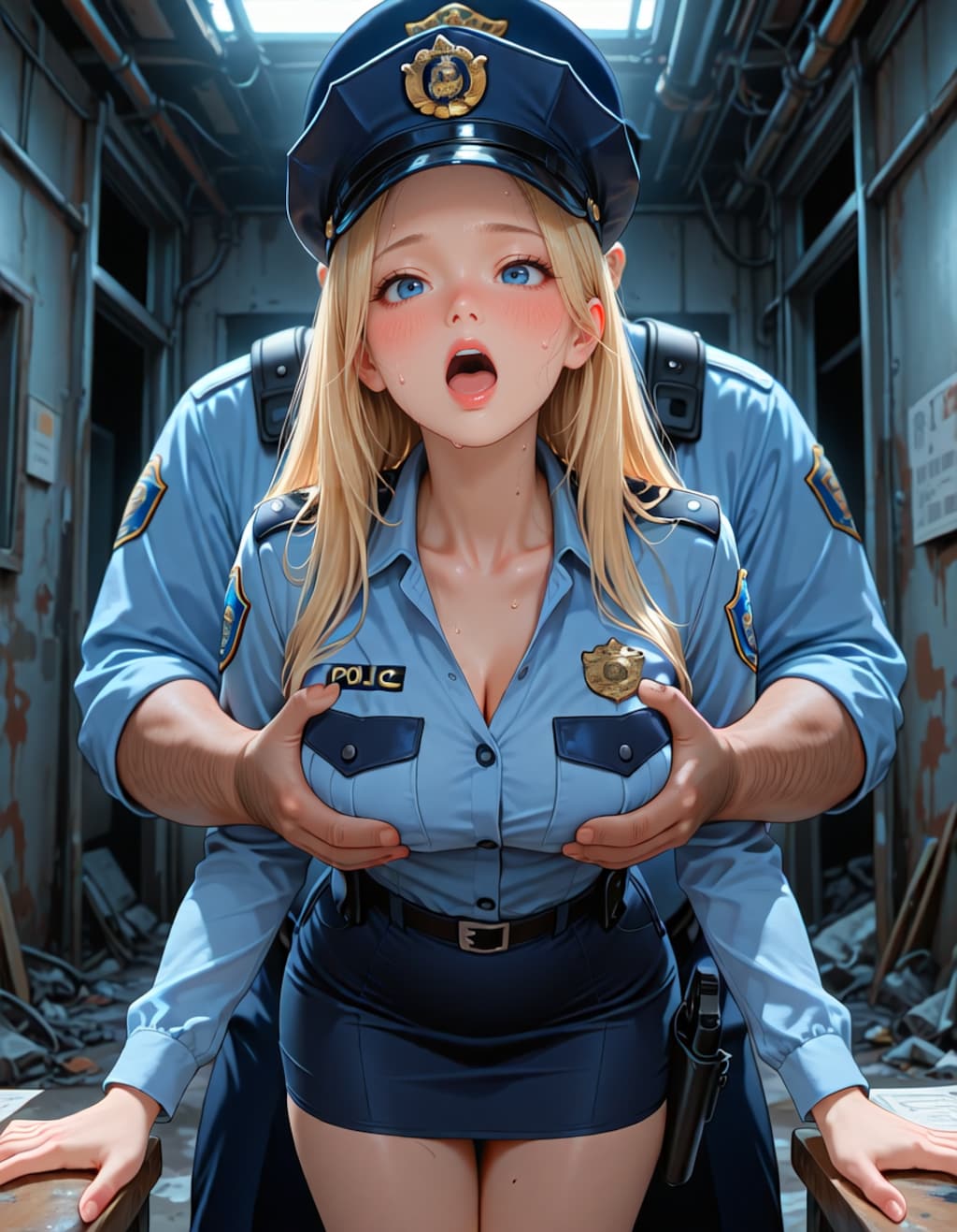 ポリスウーマンおっぱい揉まれる