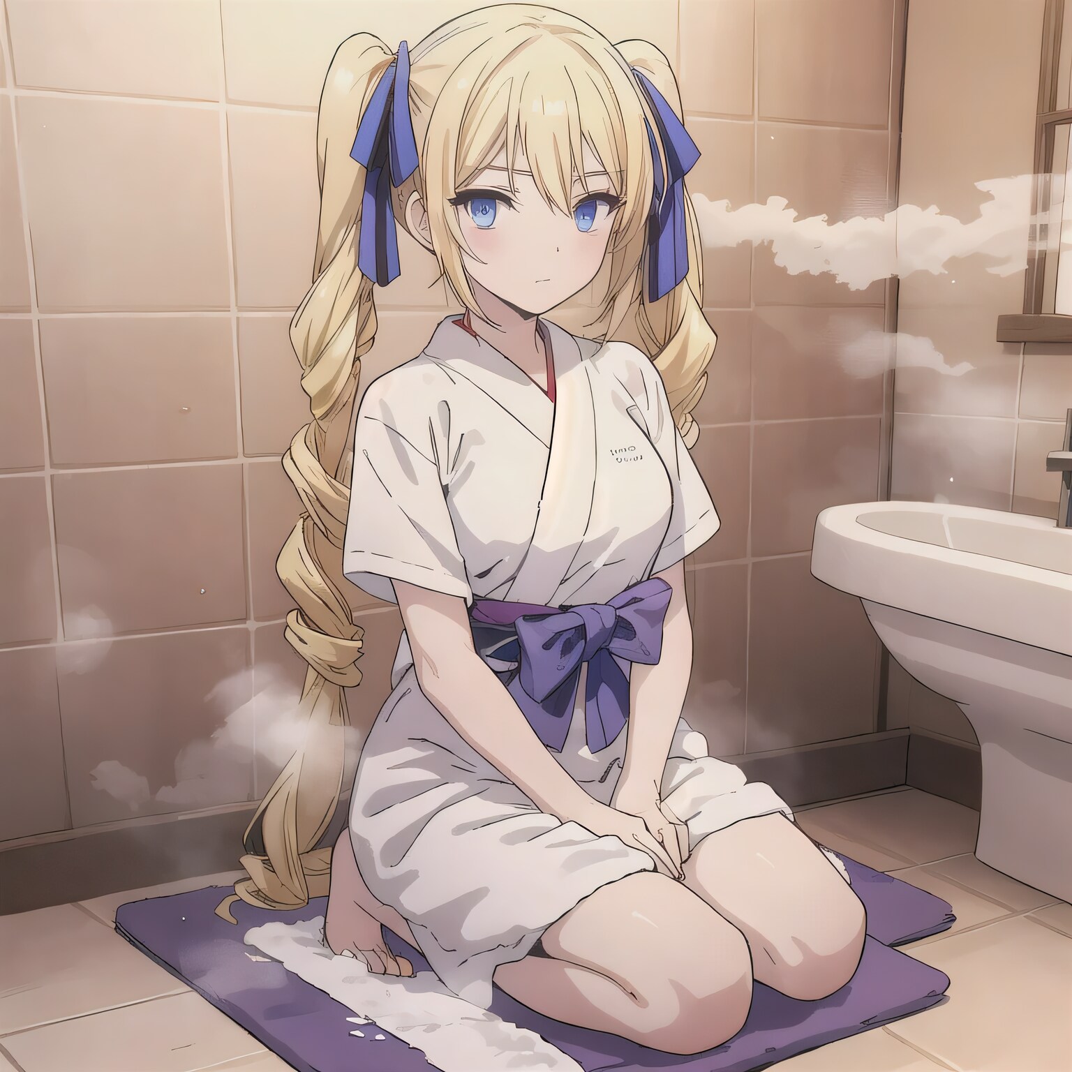 金髪ツインテでお風呂の少女２ | の人気AIイラスト・グラビア