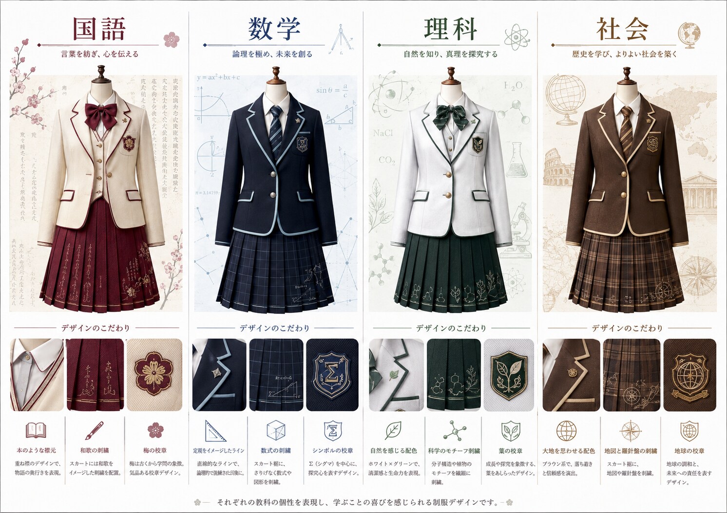 教科モチーフ制服