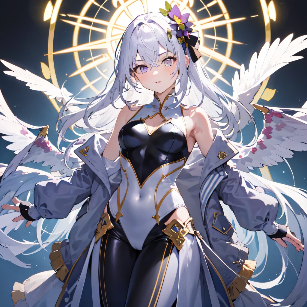 白髪ロングの天使