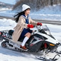 スノーモービルで通学 2枚目