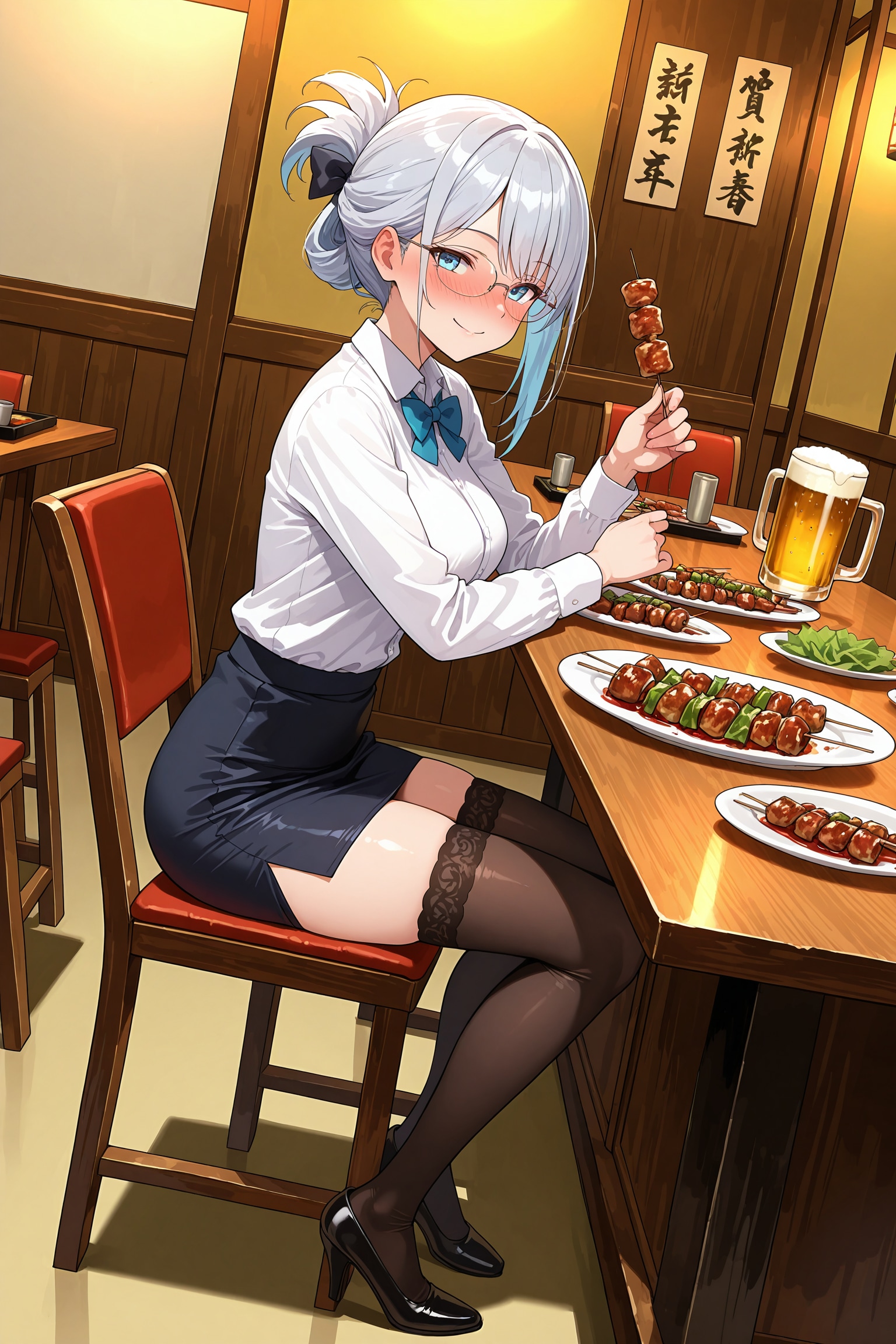居酒屋で焼き鳥