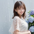 紫陽花と女の子 2 4枚目
