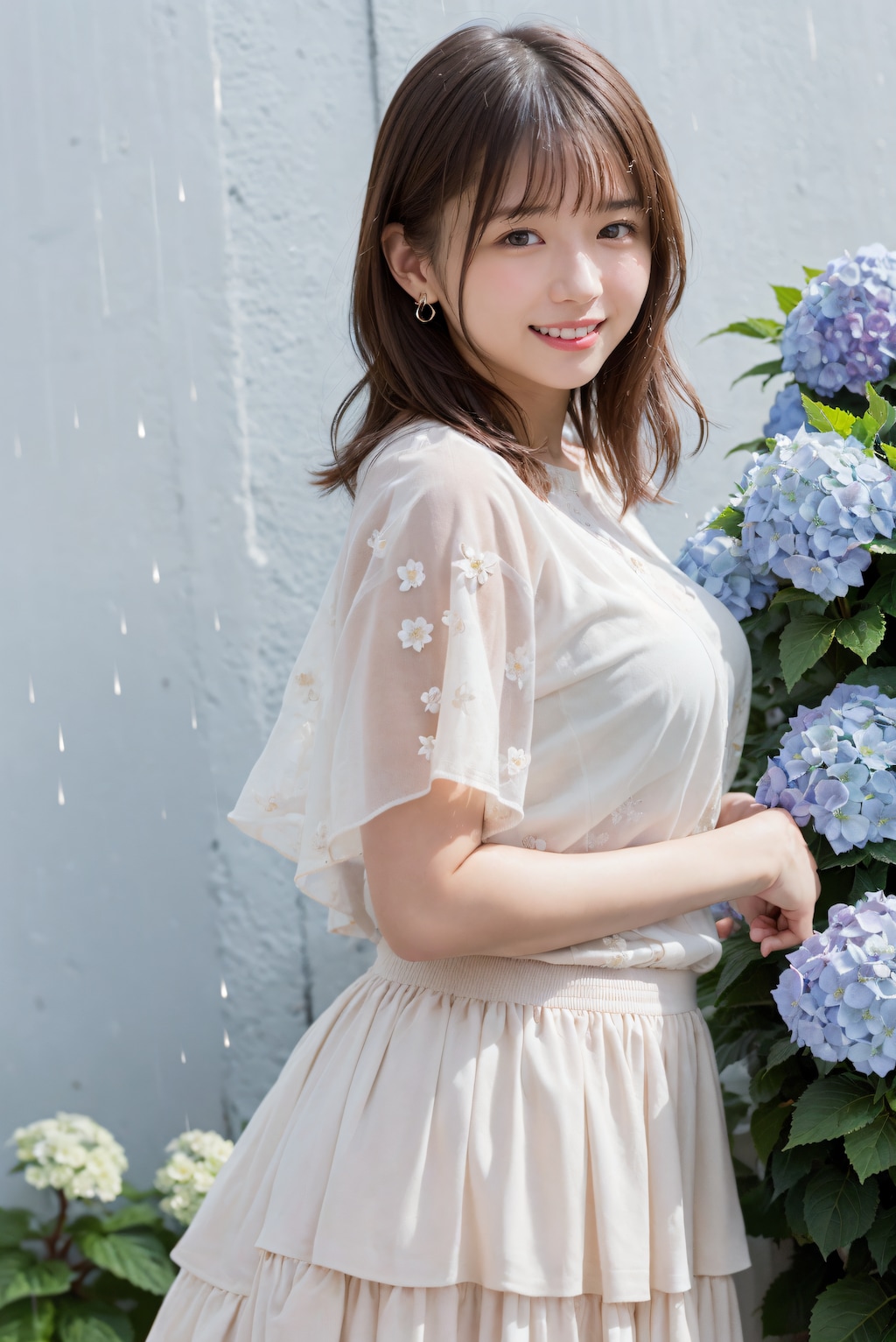 紫陽花と女の子 2