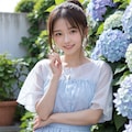 紫陽花と女の子 2 3枚目