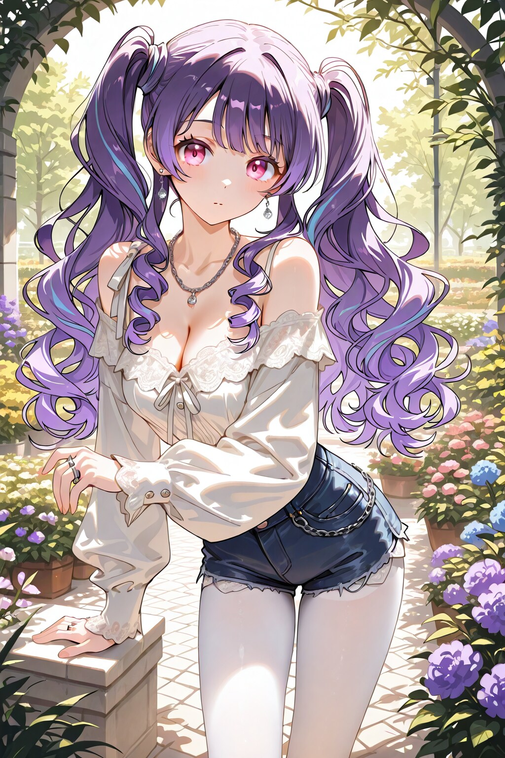 庭の少女
