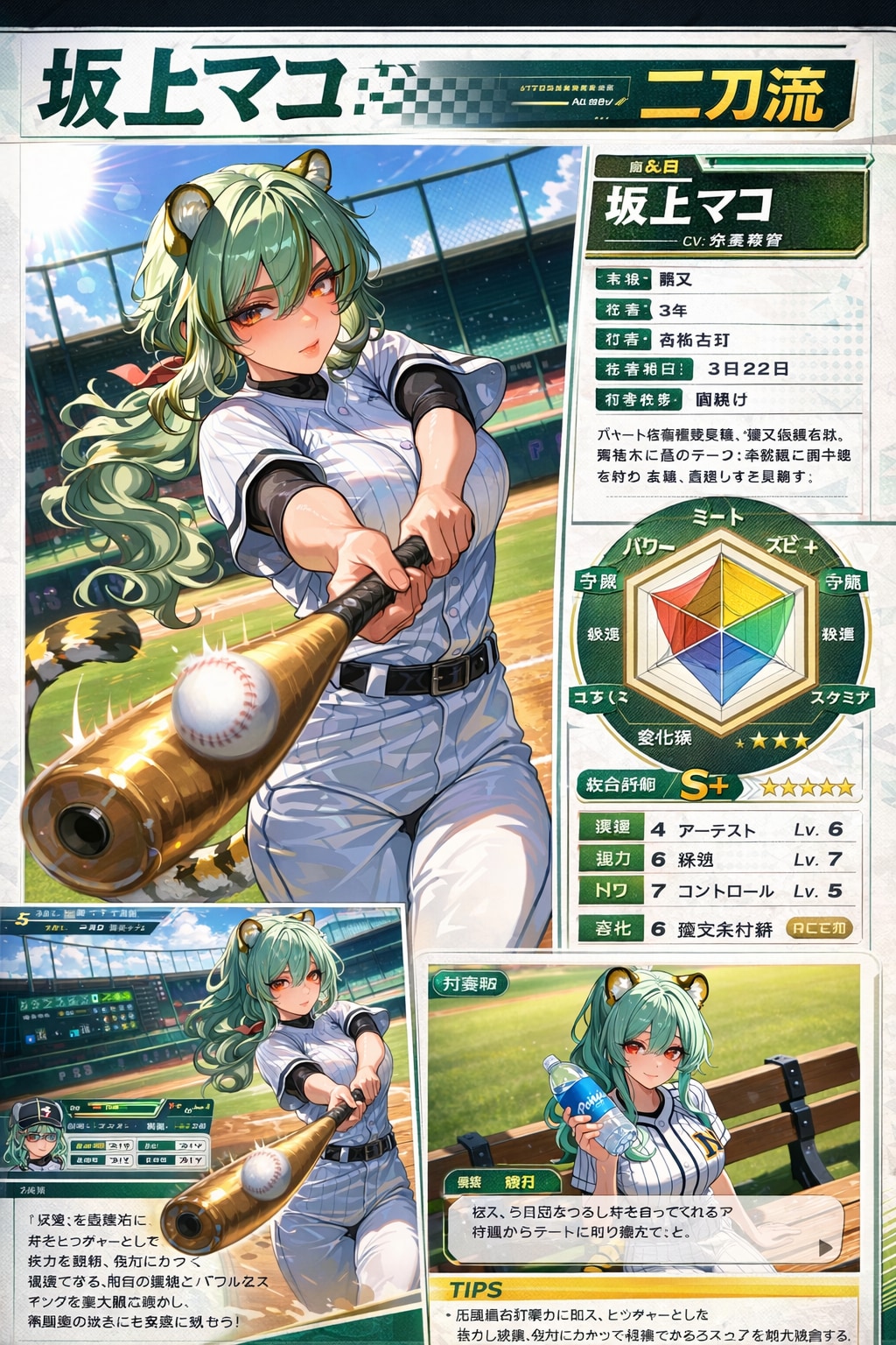 野球ゲーム攻略本風、マコちゃん