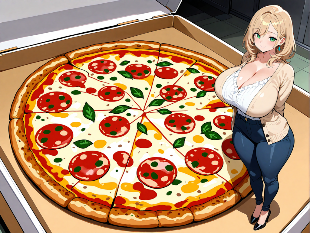 巨大ピザを焼いたようです・・・