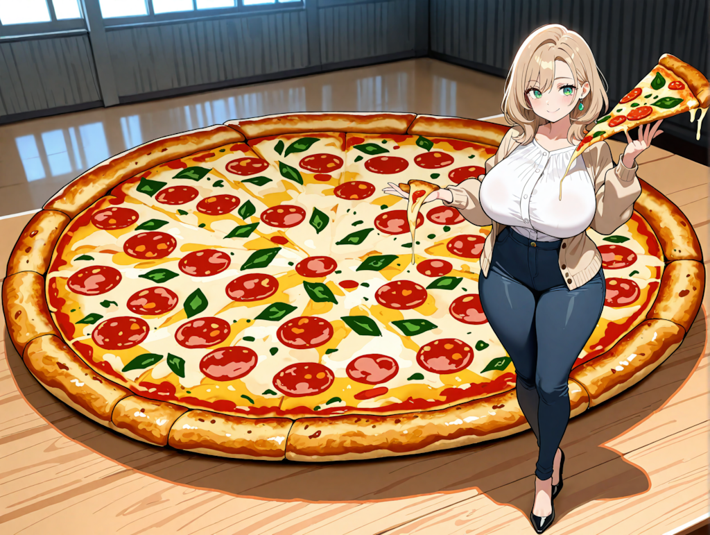 巨大ピザを焼いたようです・・・