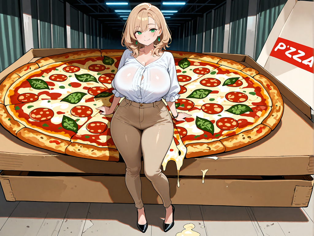 巨大ピザを焼いたようです・・・