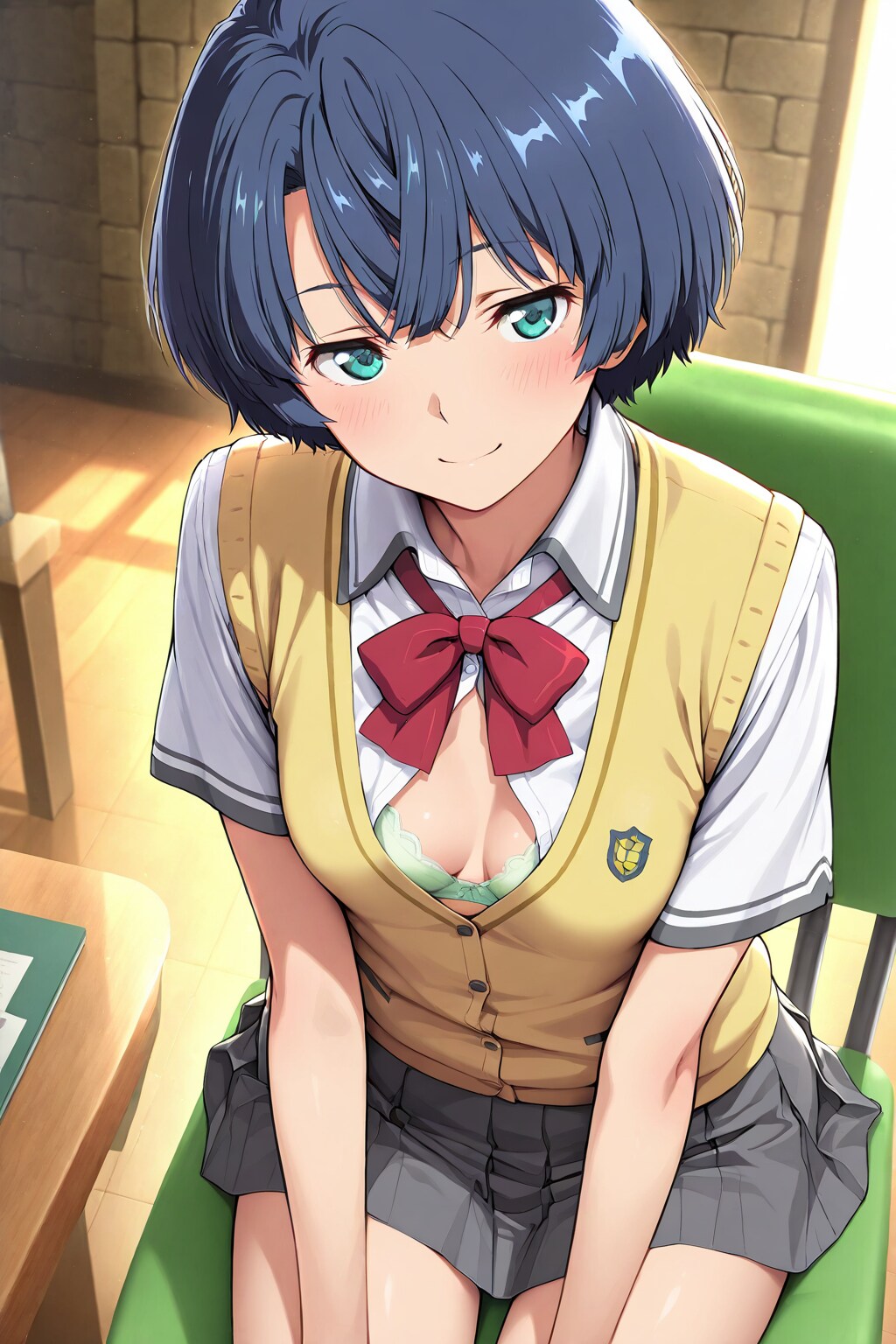 ボタン締め忘れた柑菜ちゃん