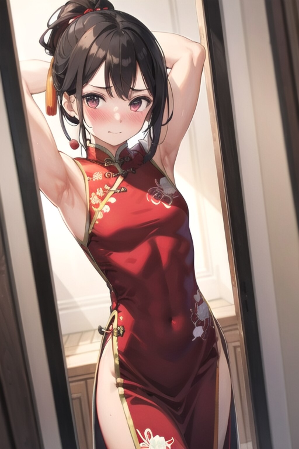 【企画】中国旅行  チャイナドレス越しにうっすら浮き出た腹筋