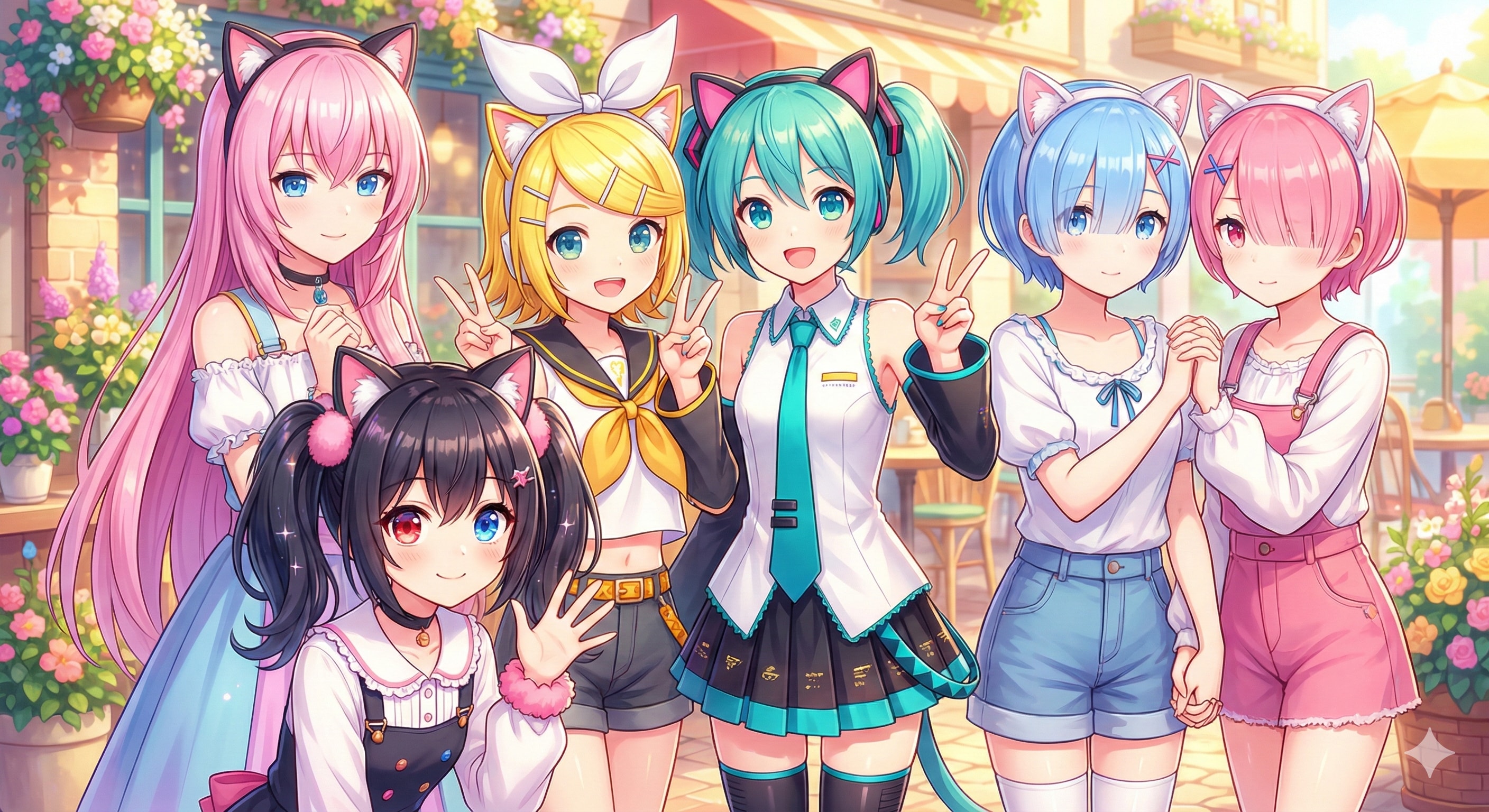 猫耳付けて猫カフェ へ🐱☕️ | の人気AIイラスト・グラビア